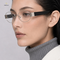 Lunettes de vue rondes à monture fine en métal, design populaire, légères, monture complète, style rétro, verres transparents, lunettes de mode