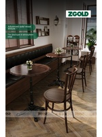 Ensemble de chaises de table de restaurant commerciales carrées en bois massif moderne avec cadre en fer durable pour café Bubble Tea Shop DessertBaking