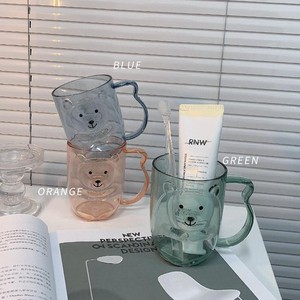Bear Shaped Mouthwash Cup Transparent Plastic <b>Toothbrush</b> <b>Holder</b> For Bathroom Children And Couples Simple Style - Product Image 4