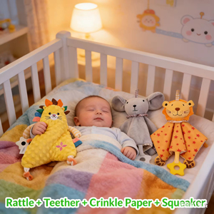 HAPPY WALK HW4940 Poupée en peluche apaisante avec gants, jouet marionnette à main pour bébés, protection bébé, design pliable - Product Image 6