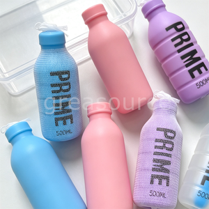 Botella de 500ml con forma de botella de bebida, de PU de rebote lento, con cordón de malla, adorno estético para escritorio, escaparate de tienda de bebidas, regalo divertido - Product Image 2