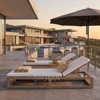 Ensemble de canapés modernes pour l'extérieur, chaise de loisirs, meubles de luxe en teck pour patio, balcon, jardin, imperméable et durable