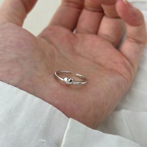 Dylam Geometric Simplicity Design 18K Gold Rhodium Plated 925 <b>Silver</b> Open <b>Adjustable</b> Heart Love <b>Rings</b> for Women Jewelry - Product Image 3