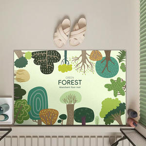 Tapis de bain rectangulaire en terre de diatomée Green Forest, absorbant et à séchage rapide, pour la maison - Product Image 1