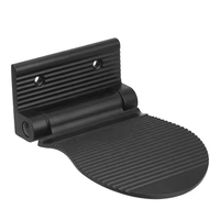 Repose-pieds de douche mural moderne en aluminium spatial, durable, antidérapant, pour salle de bain à domicile, disponible en noir et argent pour les hôtels