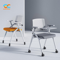 Chaise de bureau ergonomique minimaliste moderne avec soutien lombaire, siège réglable en hauteur, dossier en maille rotatif, pieds en acier, design pliable