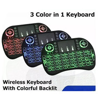 Baru Panas 2.4G I8 + Mini Keyboard Wireless Touch Pad Mouse Backlit Gaming Keyboard untuk HTPC Tablet Laptop PC