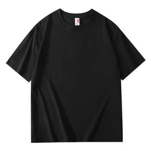 T-shirts à manches courtes 100% coton, 200g, T-shirts unis pour hommes avec logo imprimé, personnalisation en gros, en stock - Product Image 2