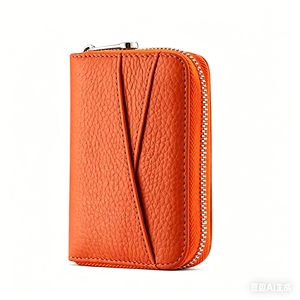 Simple Genuine <b>Leather</b> Organ Card Bag Light Luxury High-end Feel Multi Slot RFID Coin Purse Large Capacity Lightweight Wallet - Product Image 5