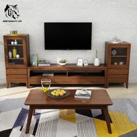 Meuble TV en bois massif personnalisable avec rangement pour salon, prix de gros direct usine, idéal pour hôtels modernes