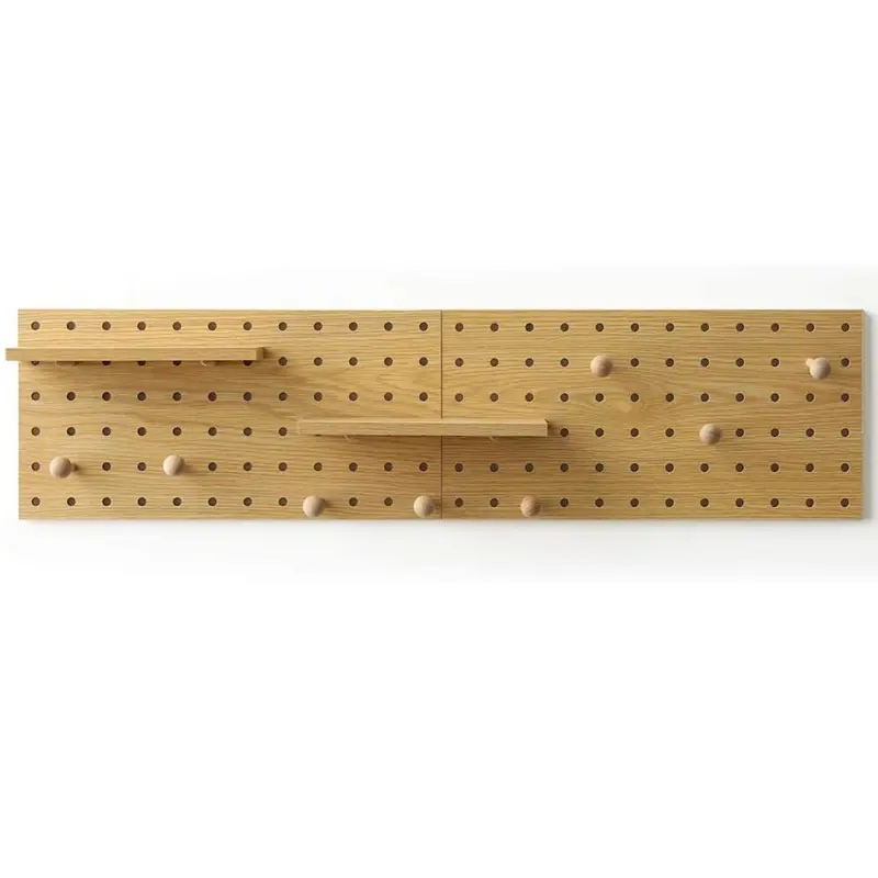 Stile nordico pannello di legno Pegboard da appendere modulare organizzatore appendiabiti mensola in legno scaffali galleggianti da parete