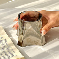 Tasse en verre cristal de niche, Mug à café haut de gamme, Design minimaliste, Esthétique Instagram, Tasse à eau pour la maison, Americano glacé, Jus
