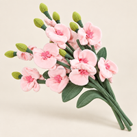 Bouquet de fleurs artificielles en tissu fait main, durable et doux, en peluche, très vendu pour la décoration de la maison, de mariage et saisonnière