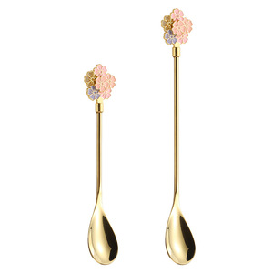 <span class=keywords><strong>Cucchiaino</strong></span> da caffè/tè in acciaio inossidabile 18/10 con manico a forma di fiore di ciliegio e logo personalizzato, color oro/<span class=keywords><strong>argento</strong></span>, per dessert. - Product Image 6