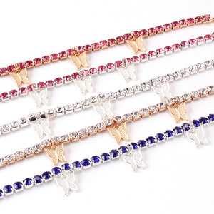 Tobillera Geométrica de Mariposa para Mujer, de Aleación de Zinc con Engaste de Canal, Adorno para el Pie para Fiestas J191 - Product Image 2