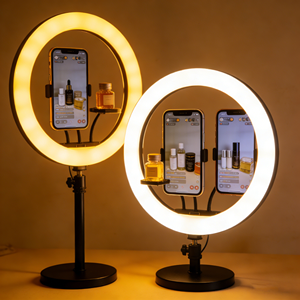 Anneau lumineux avec support de disque et base circulaire robuste 22 pouces, 3 modes de couleur réglables pour créateurs de contenu et influenceurs, télécommande - Product Image 6