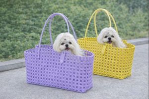 Transportín Cuadrado Clásico Ligero de PVC Tejido Coreano para Gatos y Perros con Diseño Hueco para Viajes de Vacaciones - Colección Verano - Product Image 5