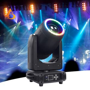 Iluminación de Escenario, Luces Móviles de Haz de 250w con Halo RGB, Mini Luz Móvil DMX - Product Image 1