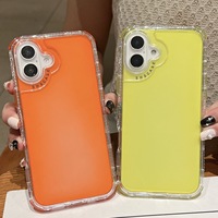 TPU + PC 3-en-1 antichoc SHS étui couleur bonbon couverture rigide transparente pour iPhone 16 15 Pro Max 14 Plus 13 12 6 7 8 Plus