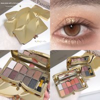 Palette de fards à paupières diamantés 10 couleurs Lamella, poudre mate avec reflets ultra-brillants - Modèle 5555