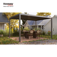Pergola bioclimatique Hooeasy pour jardin extérieur 3x3M 3x4M avec toit ouvrant à lamelles imperméable