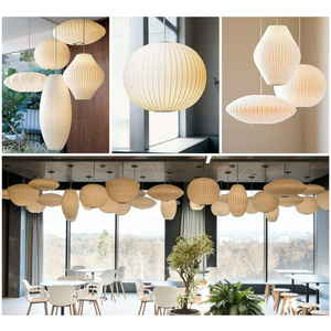 Lampada <span class=keywords><strong>a</strong></span> Sospensione in Seta Stile Giapponese Wabi Sabi, Paralume in Tessuto Naturale per Caffè, Ristoranti, Uffici, Luce <span class=keywords><strong>da</strong></span> Soffitto E27 - Product Image 3