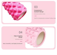 Rouleau de massage en mousse pour yoga et Pilates avec logo personnalisé, 33-45 cm, outil de relaxation musculaire, bâton de massage à dents de loup, colonne creuse en PVC EVA