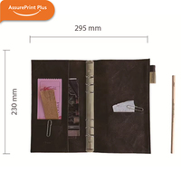 Carnet d'adresses A5 en cuir PU, classeur à 6 anneaux rechargeable, journal vintage gaufré, 60 feuilles imprimées offset 4 couleurs