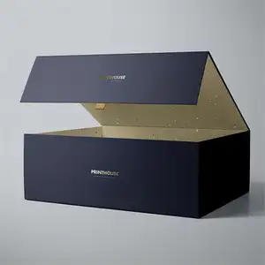 Cajas de Regalo con cierre de logotipo personalizado, embalaje de lujo negro mate, caja de regalo magnética de cartón rígido, cartón reciclable