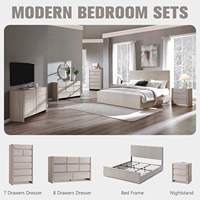 25-Zoll Moderner Nachttisch-Set für Schlafzimmer, Griffloses Design, Ladestation, 130 LBS Tragkraft, Holz-Beistelltisch mit 2 Schubladen