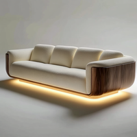 Mobilier moderne pour la maison hôtel villa salon solide base en bois ensemble de canapés simple en velours trois places