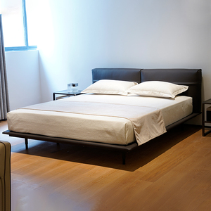 Orangefurn mới nhất hợp thời trang Thiết kế da Up-Bao đựng nhập khẩu rắn gỗ nổi khung giường - Product Image 2