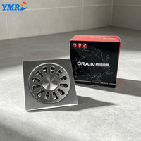 Siphon de sol carré en acier inoxydable SUS304, finition miroir, anti-odeur, anti-insectes, drainage rapide, siphon de douche invisible, au meilleur prix