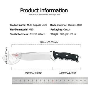 Cuchillo de Combate Recto de Acero Inoxidable de Alta Calidad Night Devil, Mango G10, Personalizable, OEM, para Supervivencia al Aire Libre, Camping, Bolsillo, EDC - Product Image 6