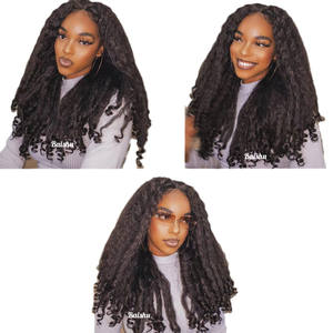 Offre Spéciale 13*4*1 Perruques bouclées pour femmes à la mode africaine Perruques à l'avant <span class=keywords><strong>Coiffure</strong></span> à explosion naturelle <span class=keywords><strong>Cheveux</strong></span> longs et ondulés pour femmes noires - Product Image 2