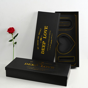 Luxury romantic gold stamping DEEP LOVE box Christmas valentine's day I LOVE YOU soap flower Eternal flower package gift box