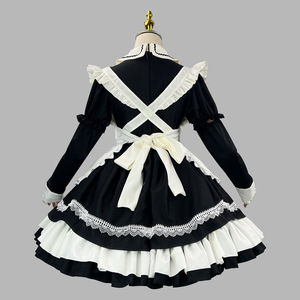 Maid Cosplay Costume Black White Lace Lolita Style Dress Women Performance Outfit Cross Border Ecommerce Product - Product Image 3
