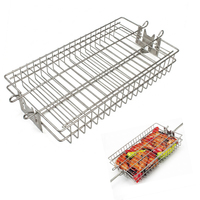 Panier de rôtissage universel en acier inoxydable pour barbecue, cage à brochettes plates pour poisson, poulet, légumes, outils de barbecue