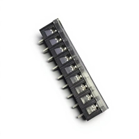 Bloques de terminales de barrera de latón PA66 de 8P de 28S-7.62mm, conectores de abrazadera de cable de elevación por tornillo 398800408, montaje en placa, negro, 300V 17.5A