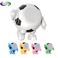 Speaker Robot Portabel 3W Tahan Air Plastik Fungsi Jam AirPlay Bertenaga Baterai Hadiah Kreatif untuk Ponsel