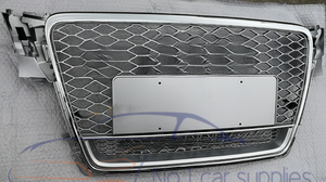 Parrilla Delantera RS4 para A4 B8 2008-2012, Rejilla Plateada Mejorada con Diseño de Panal para A4 B8 - Product Image 3