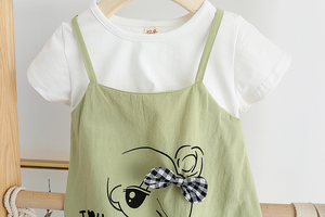 Vestido de Verano para Niña, Diseño de Princesa, Color Verde y Naranja, Antiencogimiento, con Estampado Adorable, Nuevo, al Mejor Precio - Product Image 4