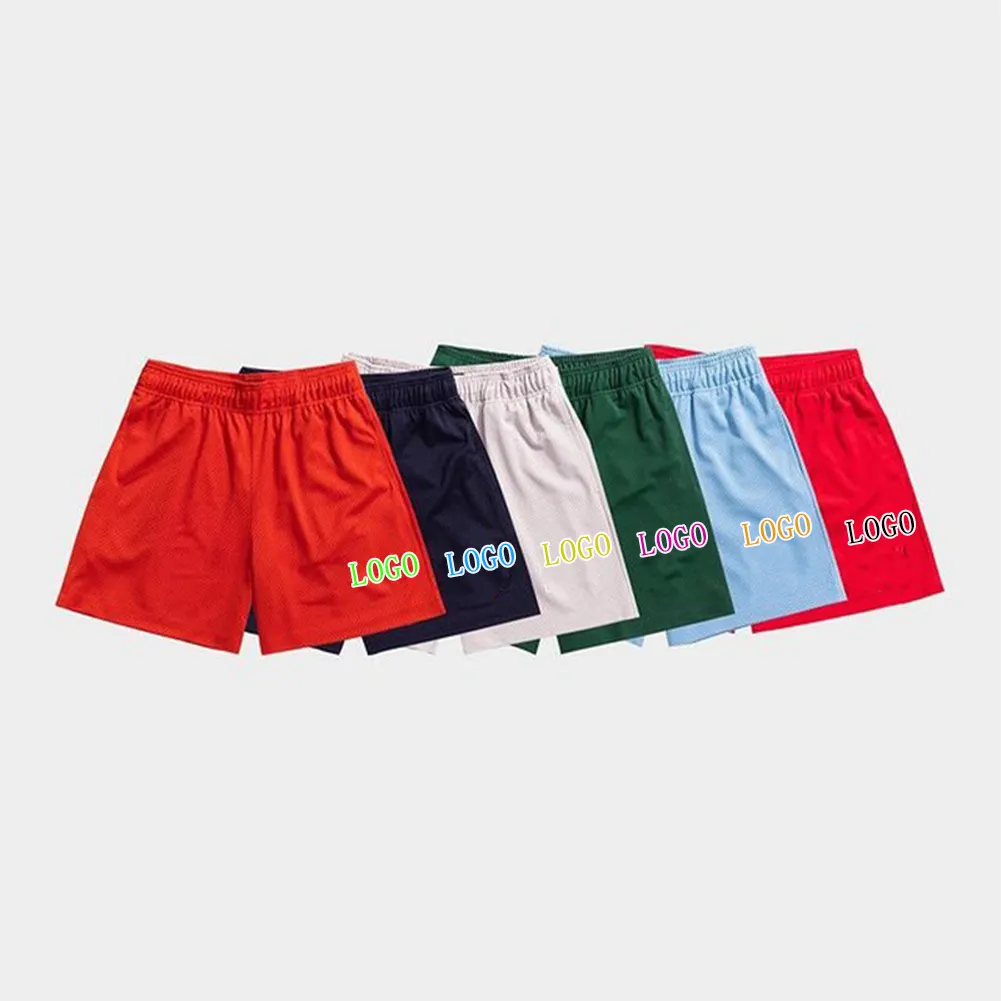 Wholesale Plus Size Summer Beach Men's Short Gym Sport Soccer Wear Trunks Plain Mesh Men's Shorts