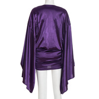 GX25351 Robe Mini Élégante et Unique pour Femme, Manches Longues Fluide, Couleur Violette, Idéale pour les Soirées – Nouvelle Collection Printemps-Automne