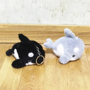 Peluche baleine <span class=keywords><strong>Beluga</strong></span> de 13 cm avec rembourrage en coton et en coton PP, porte-clés et breloque de sac mignons, cadeau pour les fêtes - Product Image 4