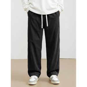 <b>Mens</b> <b>Corduroy</b> Pants Wide Leg Loose Fit Elastic Waist Drawstring With Pockets Casual Joggers Sweatpants 100% Cotton Breathable - Product Image 2