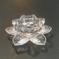 2025 mars EXPO vente chaude cristal poli Lotus bougie Table centres de table verre fleur de Lotus bougie