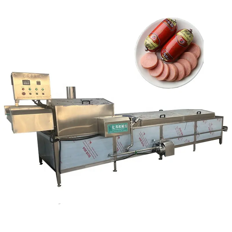 Automatic Steam Heating Stainless Steel Belt Water Immersion Food Pasteurizing Equipment Sausage Pasteurization Machine