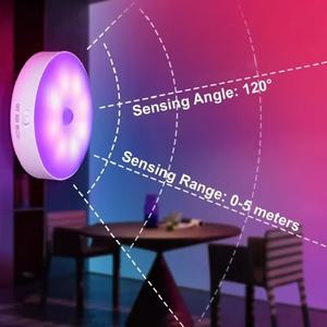 Vente flash : Lampe à détecteur de mouvement rechargeable avec télécommande RGB, lumière nocturne sans fil magnétique à coller au mur, pour les marches et les escaliers - Product Image 5