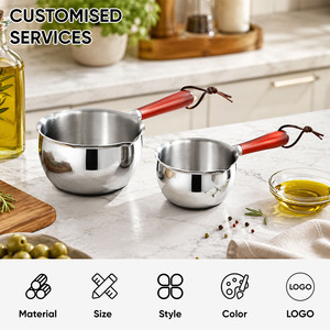 304 Stainless Steel Hot Oil Pan with Wood Handle, 150/300ml, Saucepan for Induction/Gas Cooking, for Home & Kitchen Gadgets - Product Image 2